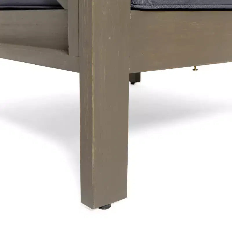 Christopher Knight Home Brava Canapé d'angle d'extérieur en bois d'acacia 8 places avec foyer