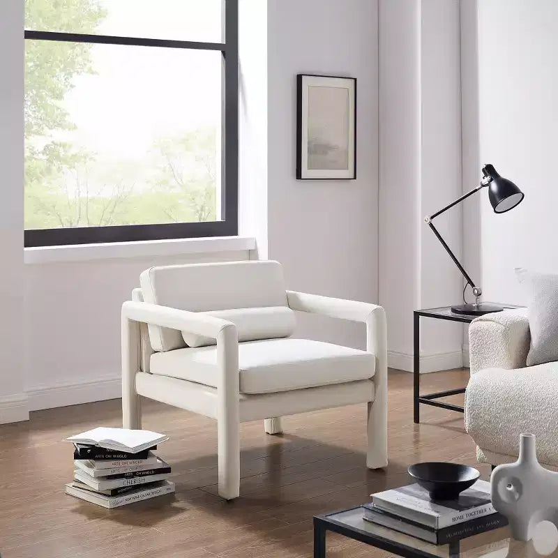 Fauteuil d'appoint en velours Art Leon, fauteuil moderne pour salon, canapé simple élégant et rembourré