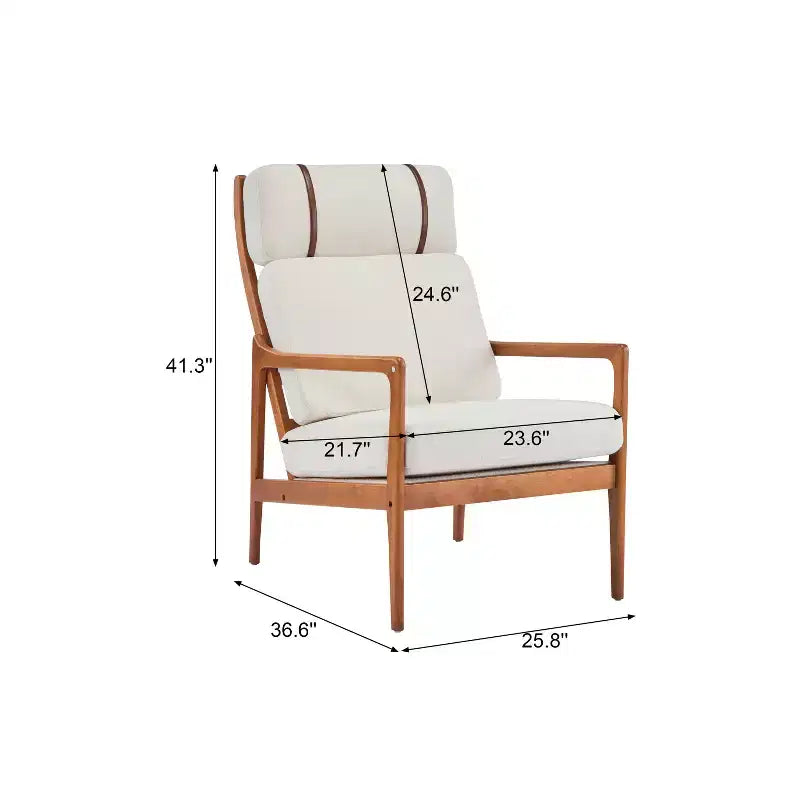 Christopher Knight Home Zephys Mid-Century Modern Wooden Armchair with High Back and Cushions