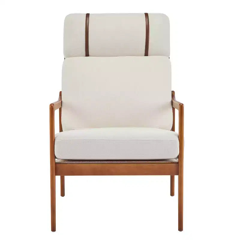 Christopher Knight Home Zephys Mid-Century Modern Wooden Armchair with High Back and Cushions