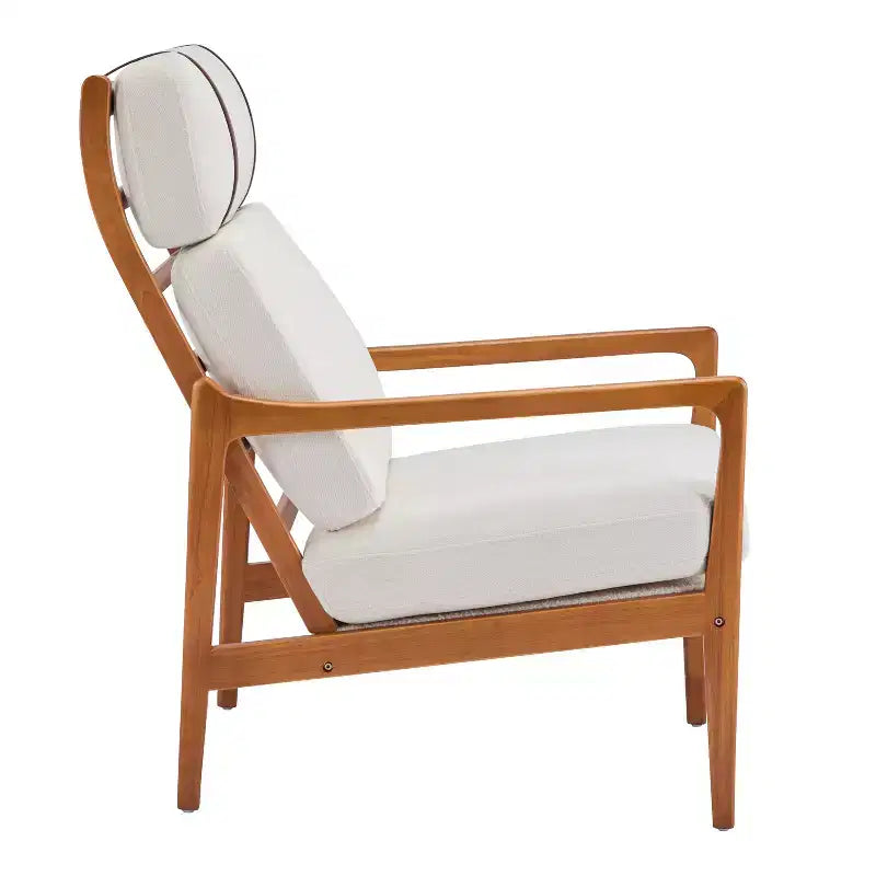 Christopher Knight Home Zephys Mid-Century Modern Wooden Armchair with High Back and Cushions