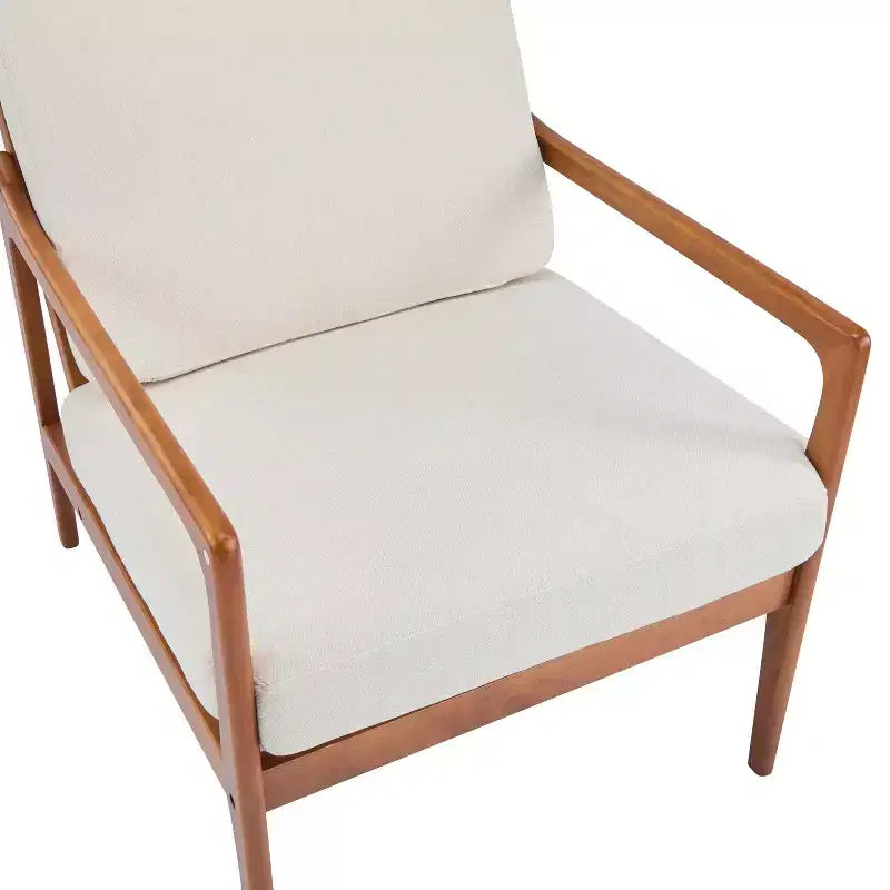 Christopher Knight Home Zephys Mid-Century Modern Wooden Armchair with High Back and Cushions