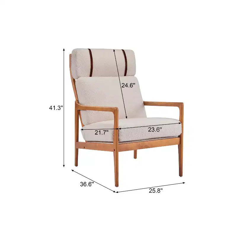 Christopher Knight Home Zephys Mid-Century Modern Wooden Armchair with High Back and Cushions