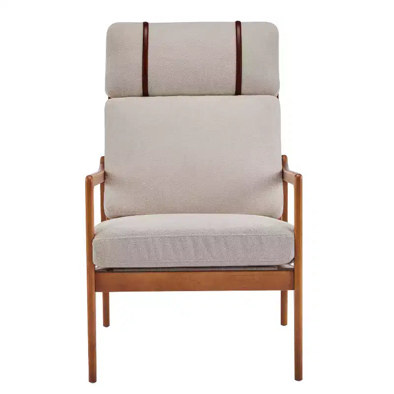 Christopher Knight Home Zephys Mid-Century Modern Wooden Armchair with High Back and Cushions
