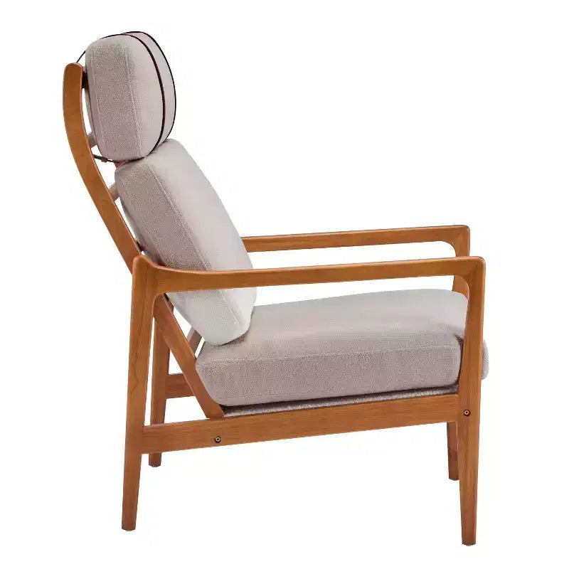 Christopher Knight Home Zephys Mid-Century Modern Wooden Armchair with High Back and Cushions