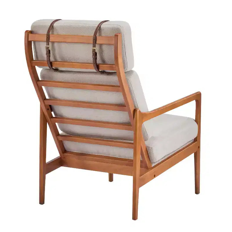 Christopher Knight Home Zephys Mid-Century Modern Wooden Armchair with High Back and Cushions