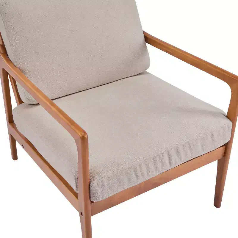 Christopher Knight Home Zephys Mid-Century Modern Wooden Armchair with High Back and Cushions
