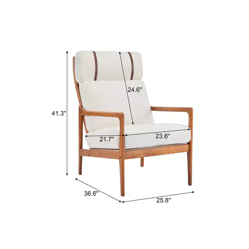 Christopher Knight Home Zephys Mid-Century Modern Wooden Armchair with High Back and Cushions