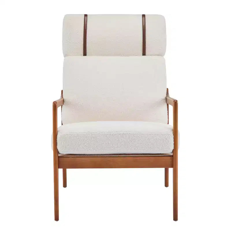 Christopher Knight Home Zephys Mid-Century Modern Wooden Armchair with High Back and Cushions