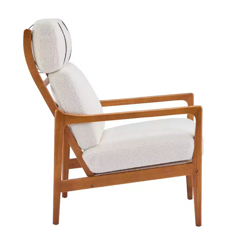 Christopher Knight Home Zephys Mid-Century Modern Wooden Armchair with High Back and Cushions
