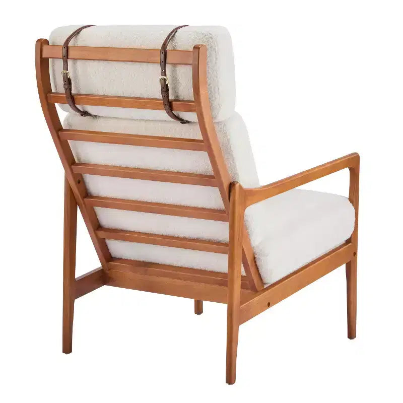 Christopher Knight Home Zephys Mid-Century Modern Wooden Armchair with High Back and Cushions
