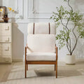 Christopher Knight Home Zephys Mid-Century Modern Wooden Armchair with High Back and Cushions