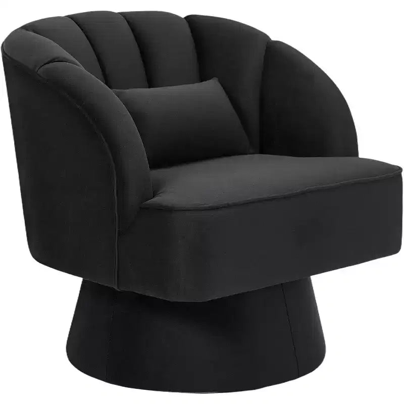 Fauteuil pivotant Acekool 360° – Fauteuil de salon douillet en velours Teddy