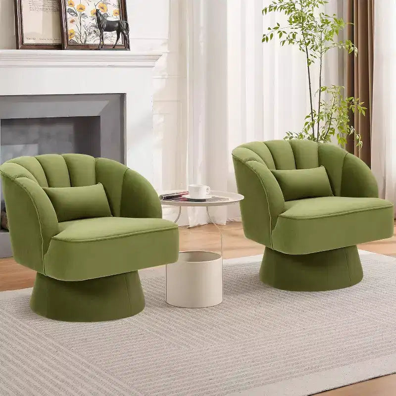 Fauteuil pivotant Acekool 360° – Fauteuil de salon douillet en velours Teddy