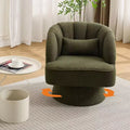 Acekool 360 Swivel Barrel Chair - Plush Teddy Velvet Lounge Chair