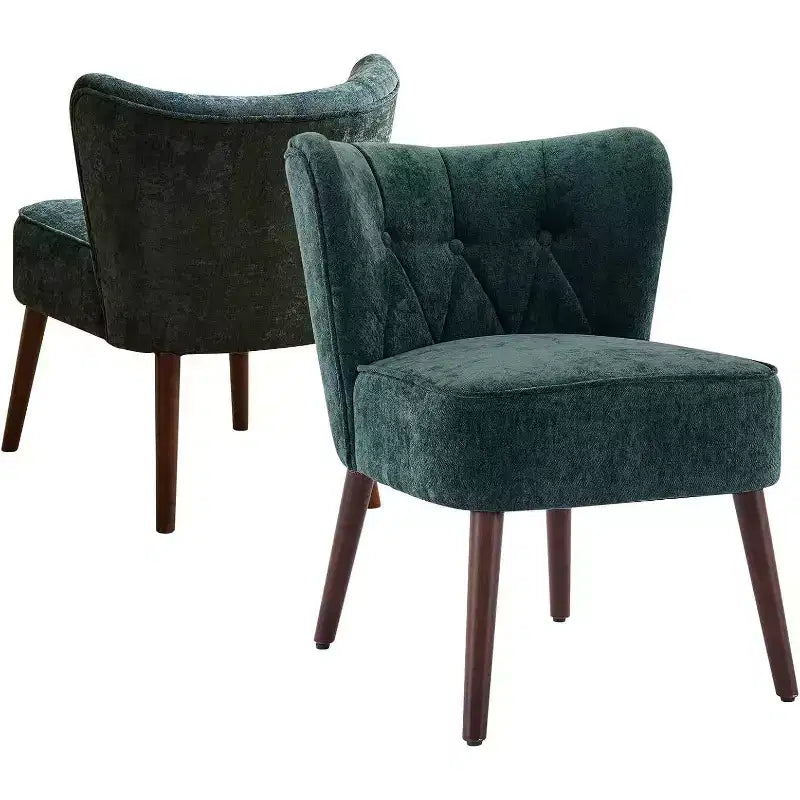 Acekool - Chaise moderne sans accoudoirs - Rembourrage en velours moelleux avec pieds en bois (plusieurs couleurs)