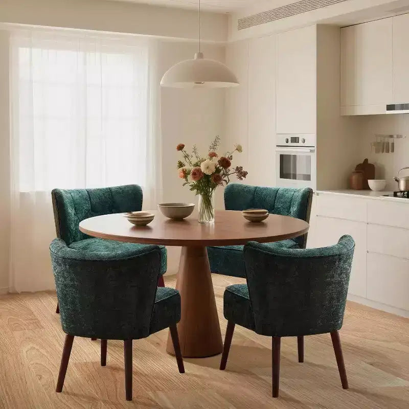 Acekool - Chaise moderne sans accoudoirs - Rembourrage en velours moelleux avec pieds en bois (plusieurs couleurs)