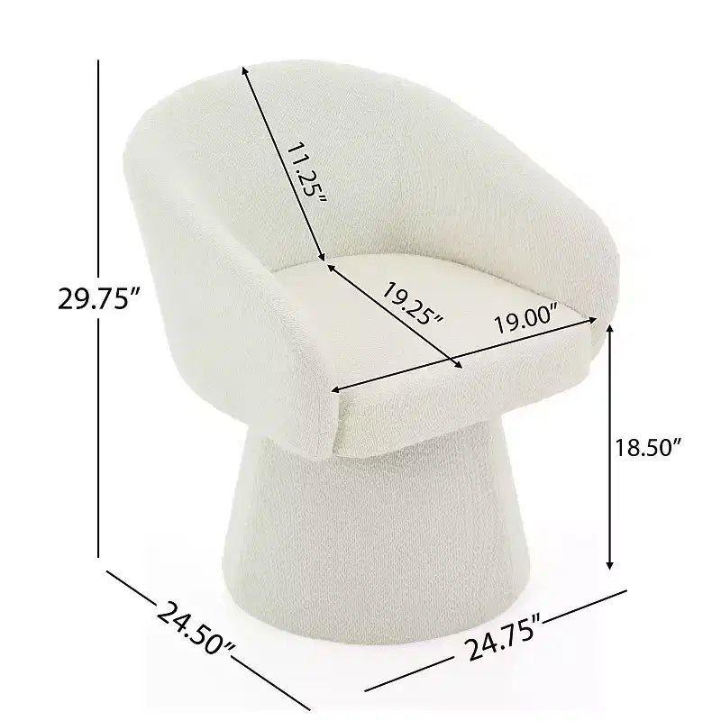Christopher Knight Home Thane Fauteuil d'appoint pivotant moderne de style Mid-Century en velours côtelé
