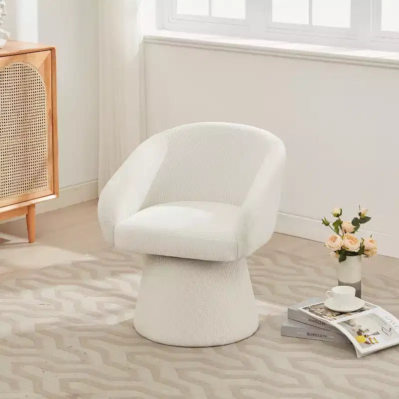 Christopher Knight Home Thane Fauteuil d'appoint pivotant moderne de style Mid-Century en velours côtelé