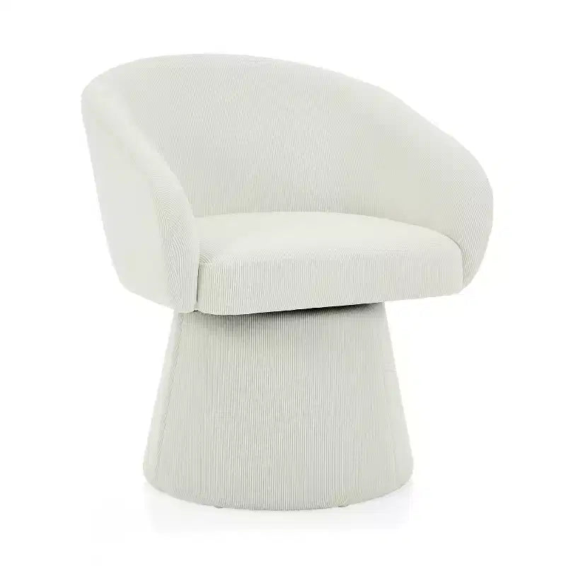Christopher Knight Home Thane Fauteuil d'appoint pivotant moderne de style Mid-Century en velours côtelé