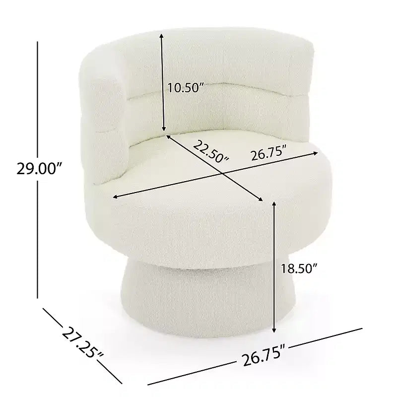 Christopher Knight Home Valhein Fauteuil contemporain pivotant à 360° rembourré en tissu bouclé