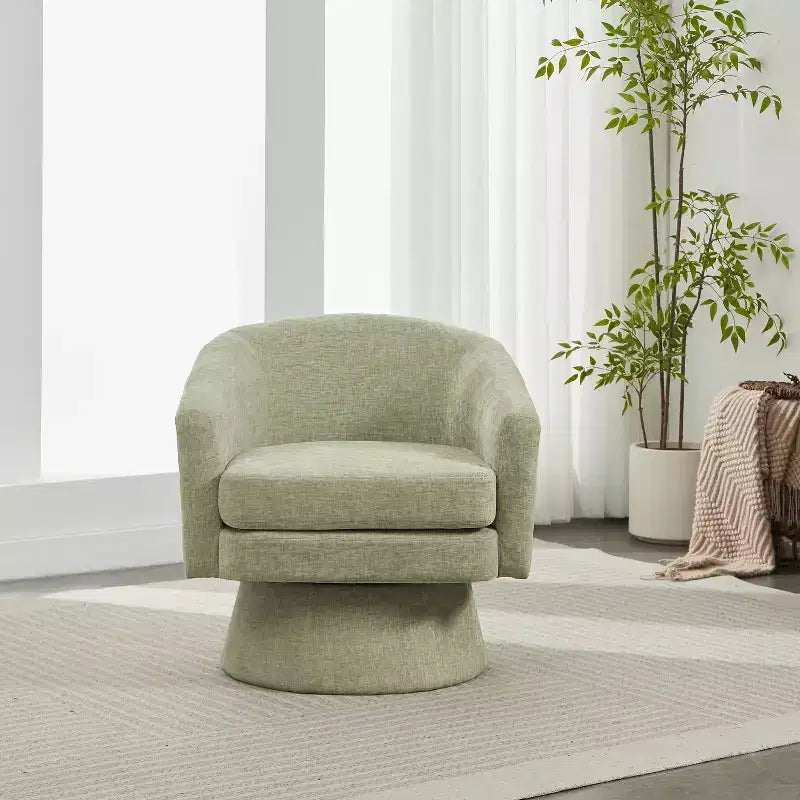 Christopher Knight Home Aether Contemporary 360 Swivel Chenille Upholstered Chair with Cushion