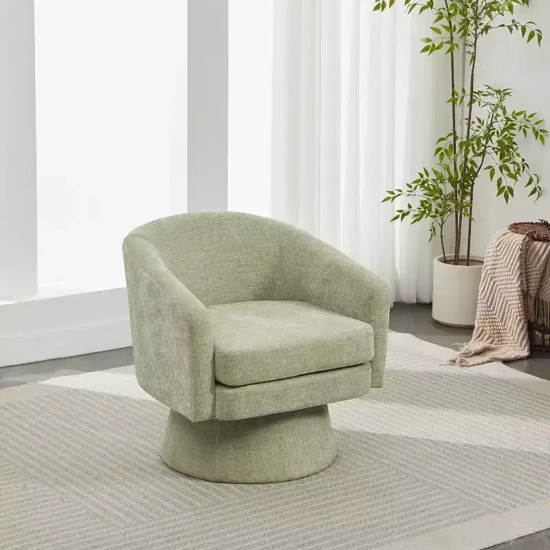 Christopher Knight Home Aether Contemporary 360 Swivel Chenille Upholstered Chair with Cushion