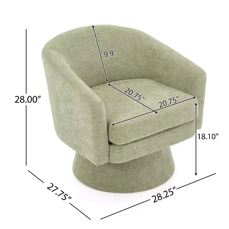 Christopher Knight Home Aether Contemporary 360 Swivel Chenille Upholstered Chair with Cushion