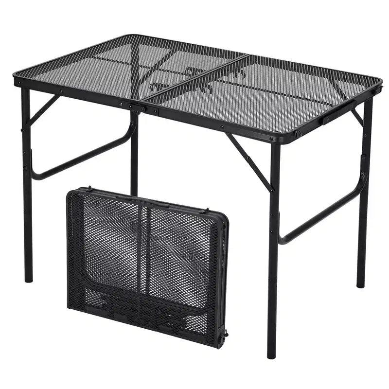 Table pliante à cadre en aluminium et treillis de fer