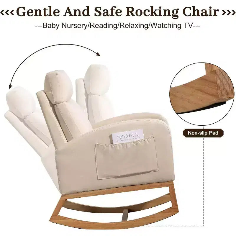 Fauteuil à bascule de puériculture Acekool avec rangement