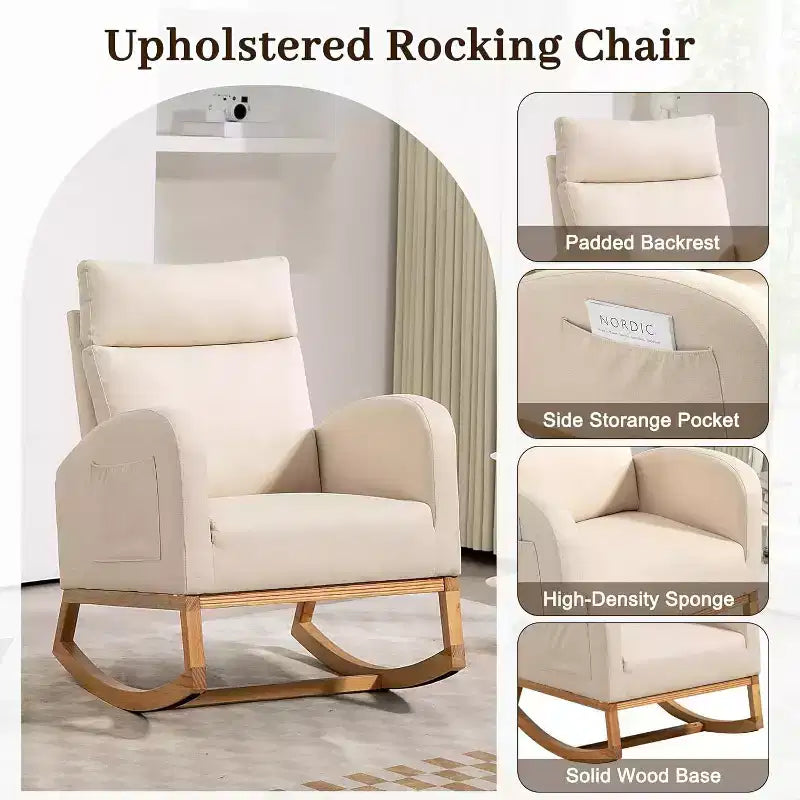 Fauteuil à bascule de puériculture Acekool avec rangement