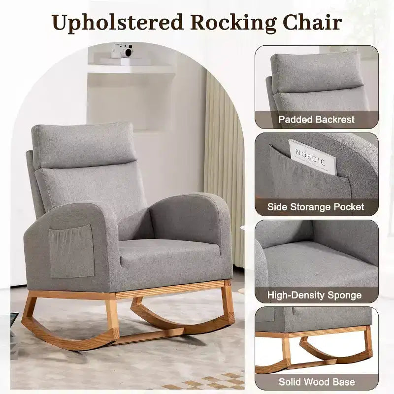 Fauteuil à bascule de puériculture Acekool avec rangement