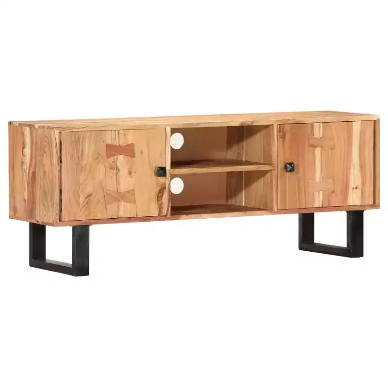 Meuble TV en bois d'acacia avec rangement