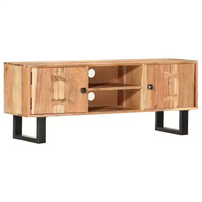 Meuble TV en bois d'acacia avec rangement