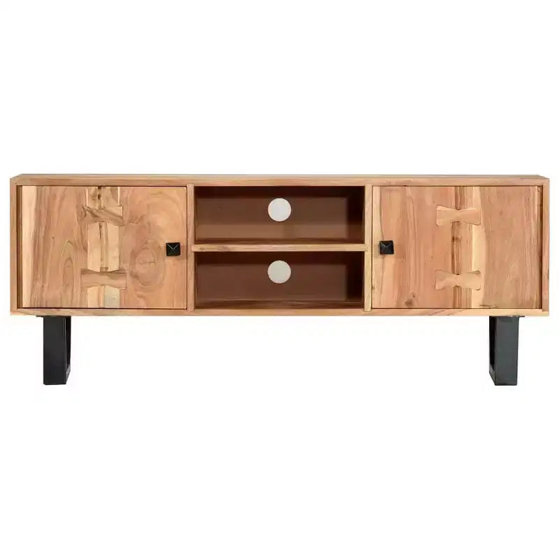 Meuble TV en bois d'acacia avec rangement