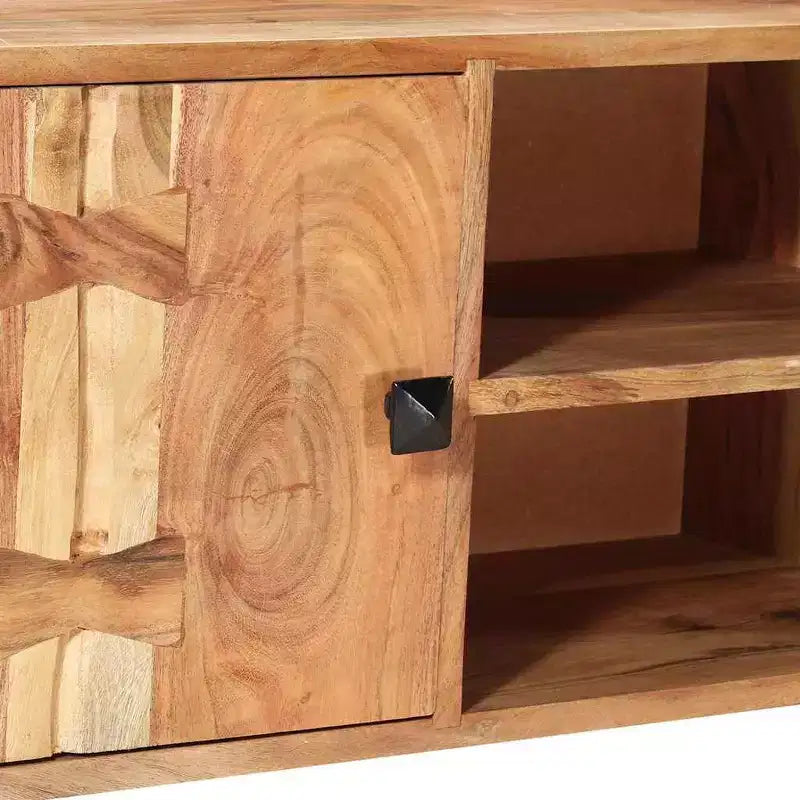 Meuble TV en bois d'acacia avec rangement