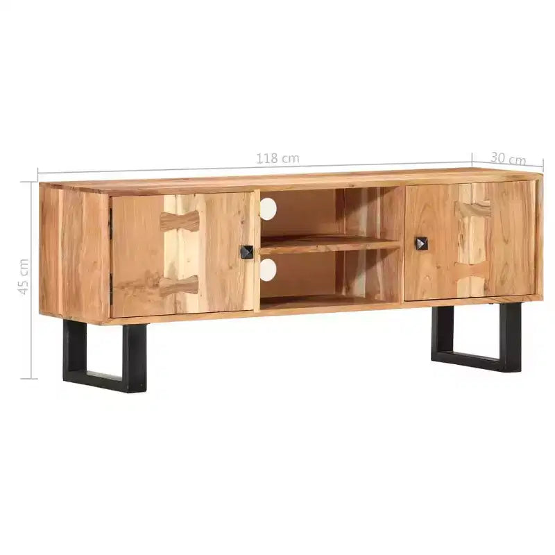 Meuble TV en bois d'acacia avec rangement