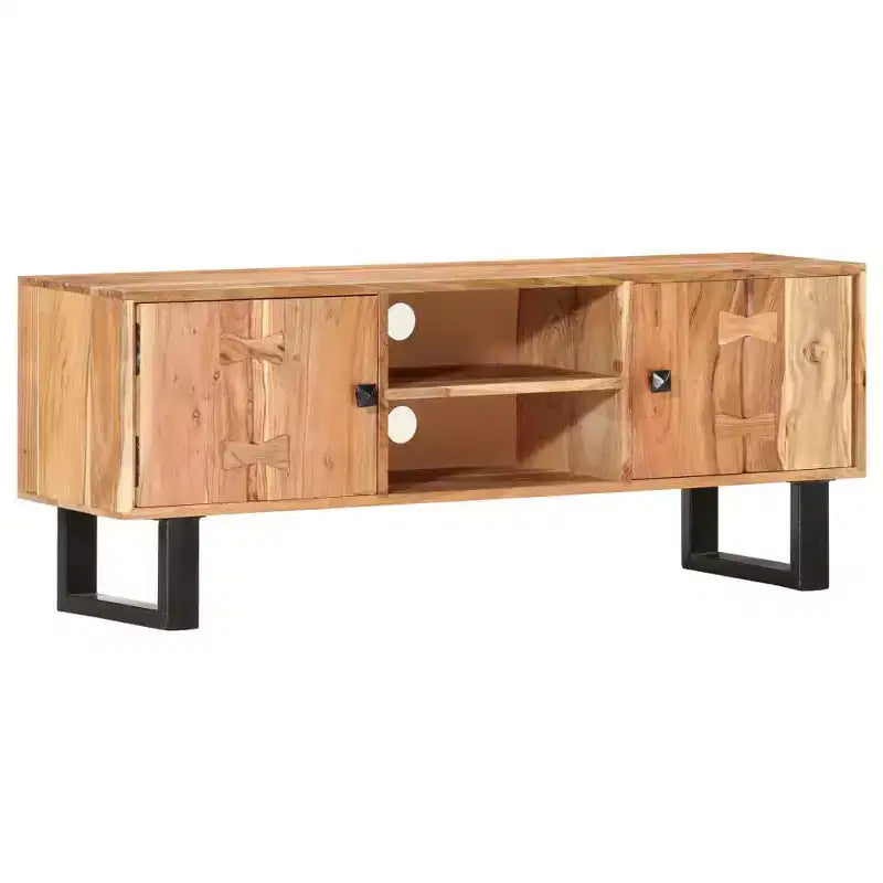 Meuble TV en bois d'acacia avec rangement