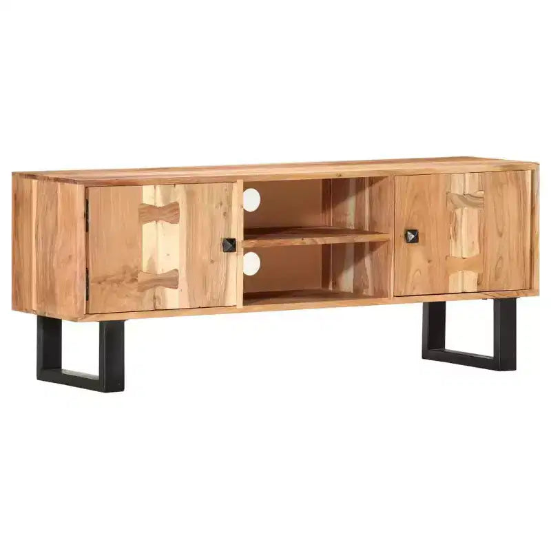 Meuble TV en bois d'acacia avec rangement
