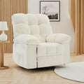 GustoWave Oversized Swivel Rocker Recliner Chair for Adult, 360 Swivel Rock Manual Recliner, Comfy Soft Fabric Reclining Sofa