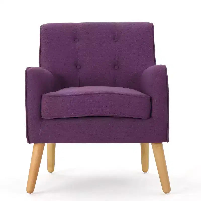 Fauteuil d'appoint capitonné en tissu, style milieu de siècle, GDFStudio Merel