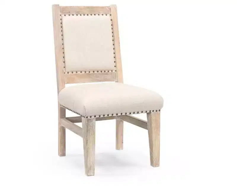 HomeRoots 20 Beige And White Side Chair