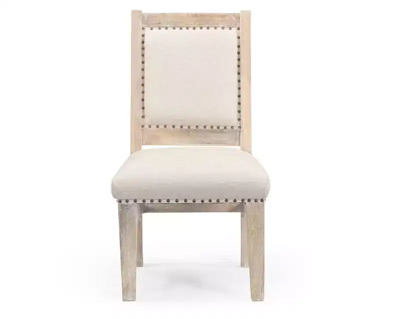 HomeRoots 20 Beige And White Side Chair