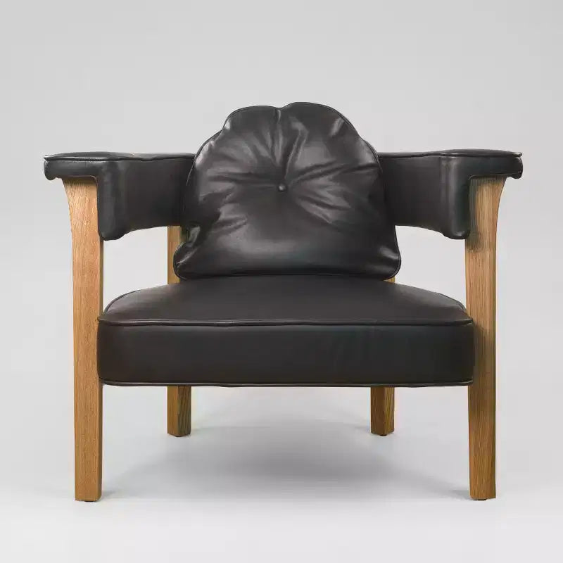 Art Leon Leather Chair with Ash Wood Frame