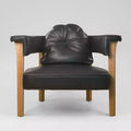 Art Leon Leather Chair with Ash Wood Frame