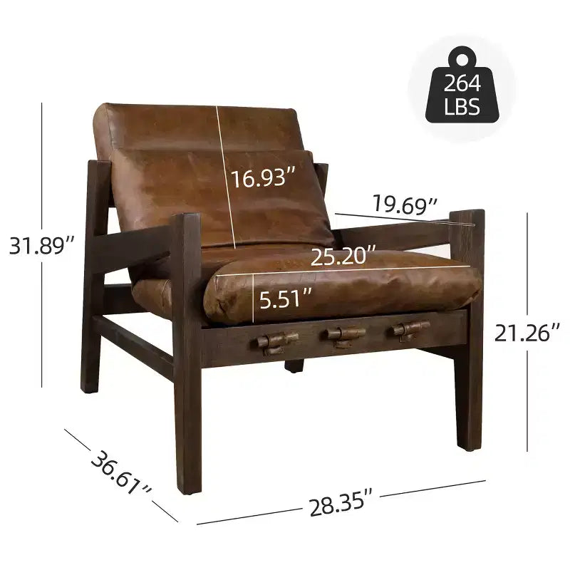 Fauteuil de salon en cuir Art Leon