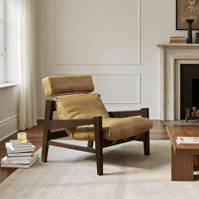Fauteuil de salon en cuir Art Leon