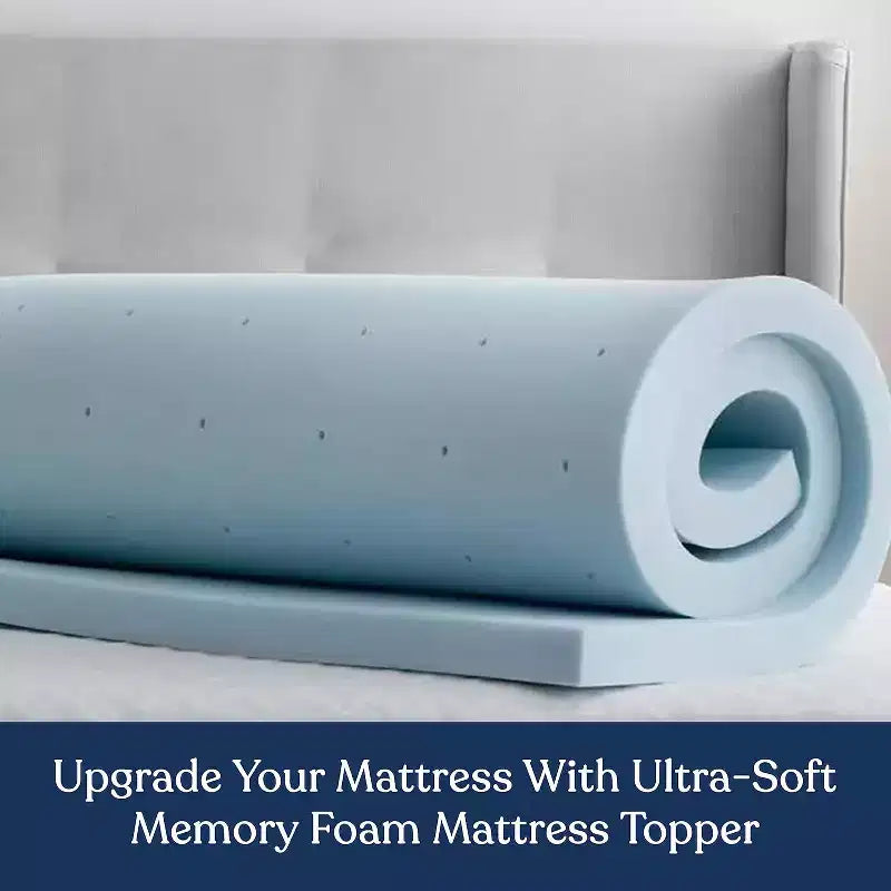 Surmatelas en mousse à mémoire de forme infusée de gel de 5 cm, conception ventilée pour une meilleure circulation de l'air