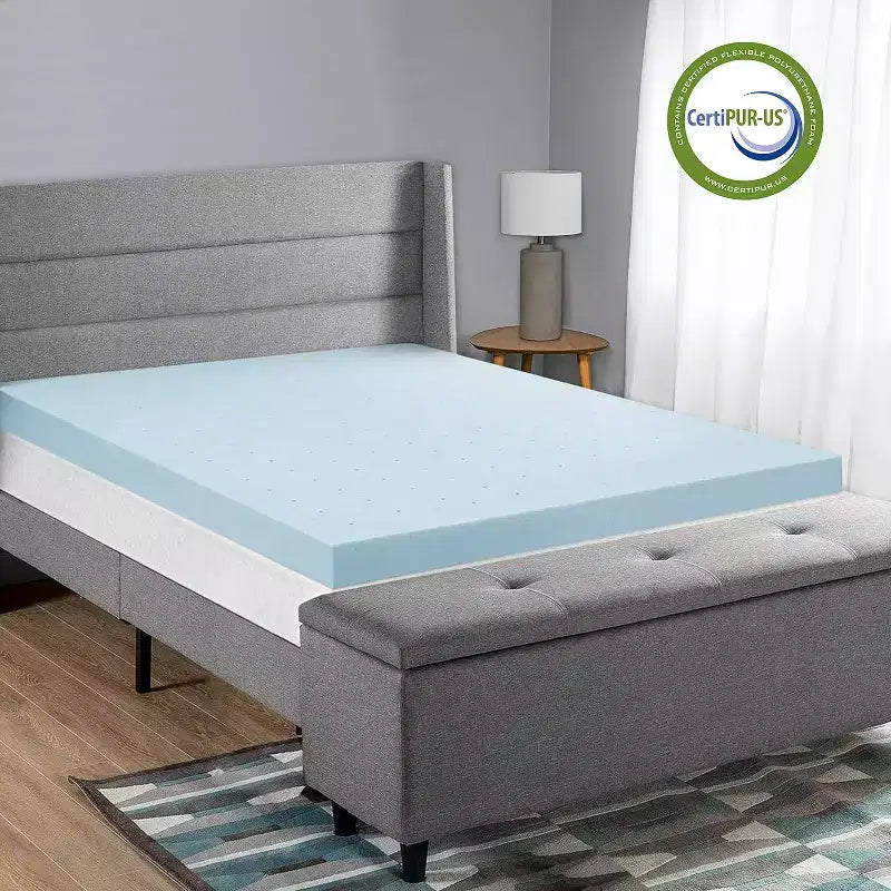 Surmatelas en mousse à mémoire de forme infusée de gel de 5 cm, conception ventilée pour une meilleure circulation de l'air