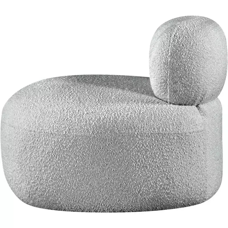 Meridian Furniture Fauteuil en tissu bouclette Venti